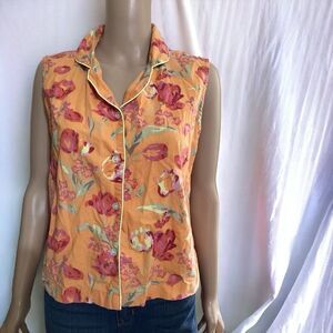 Vintage Pine Cone Hill Button Down Cropped P.J. Top Size: M